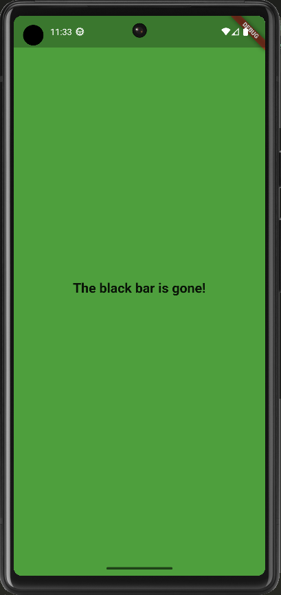App without black bar